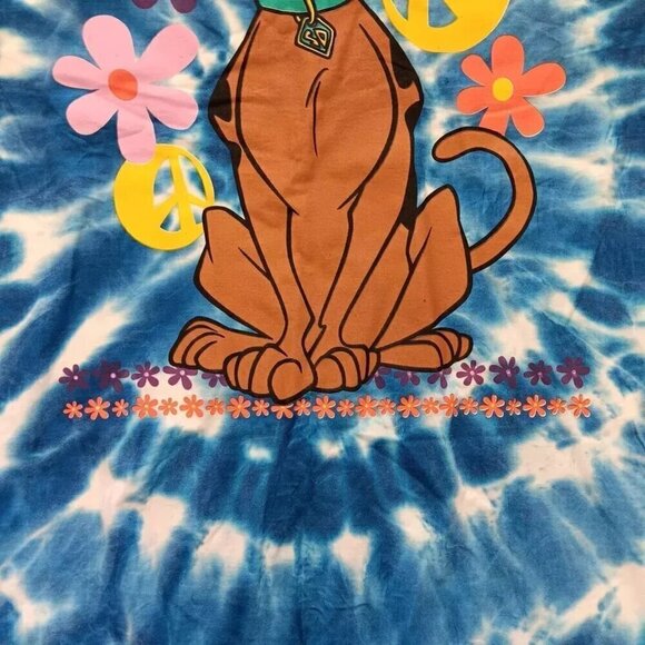 VTG Scooby Doo Shirt XL Blue 90s Tie Dye Cartoon Network Tee Hippie USA made NEW - Picture 3 of 9